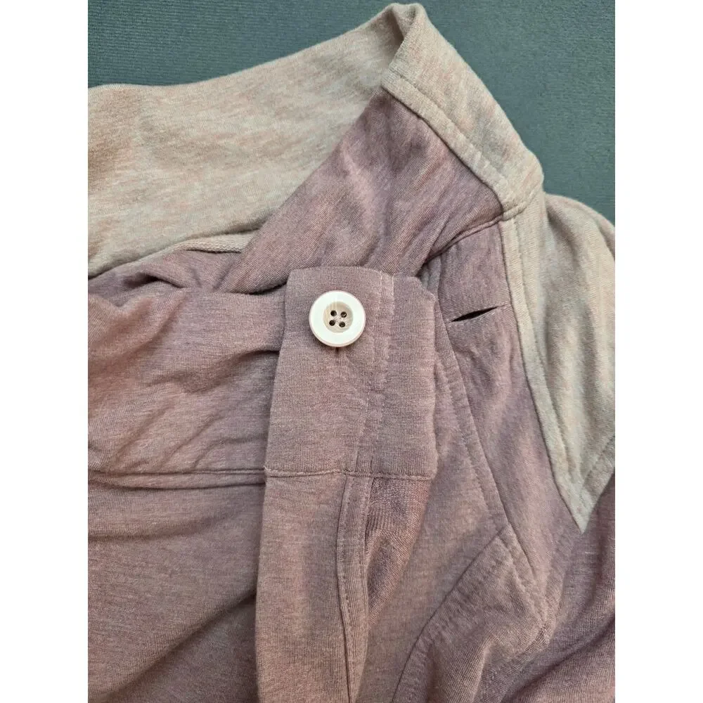 Lululemon Coast Wrap‎ Jacket Size 8 Chalky Rose Funnel Neck Cacoon Wrap Casual